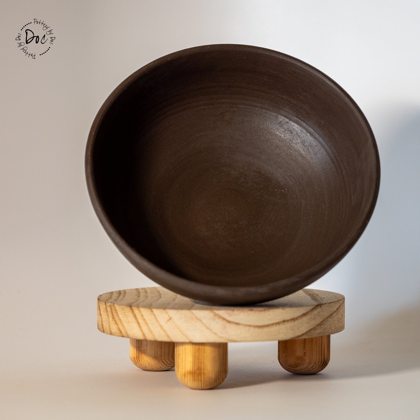 Unglazed black stoneware bowl, handmade, food safe, functional