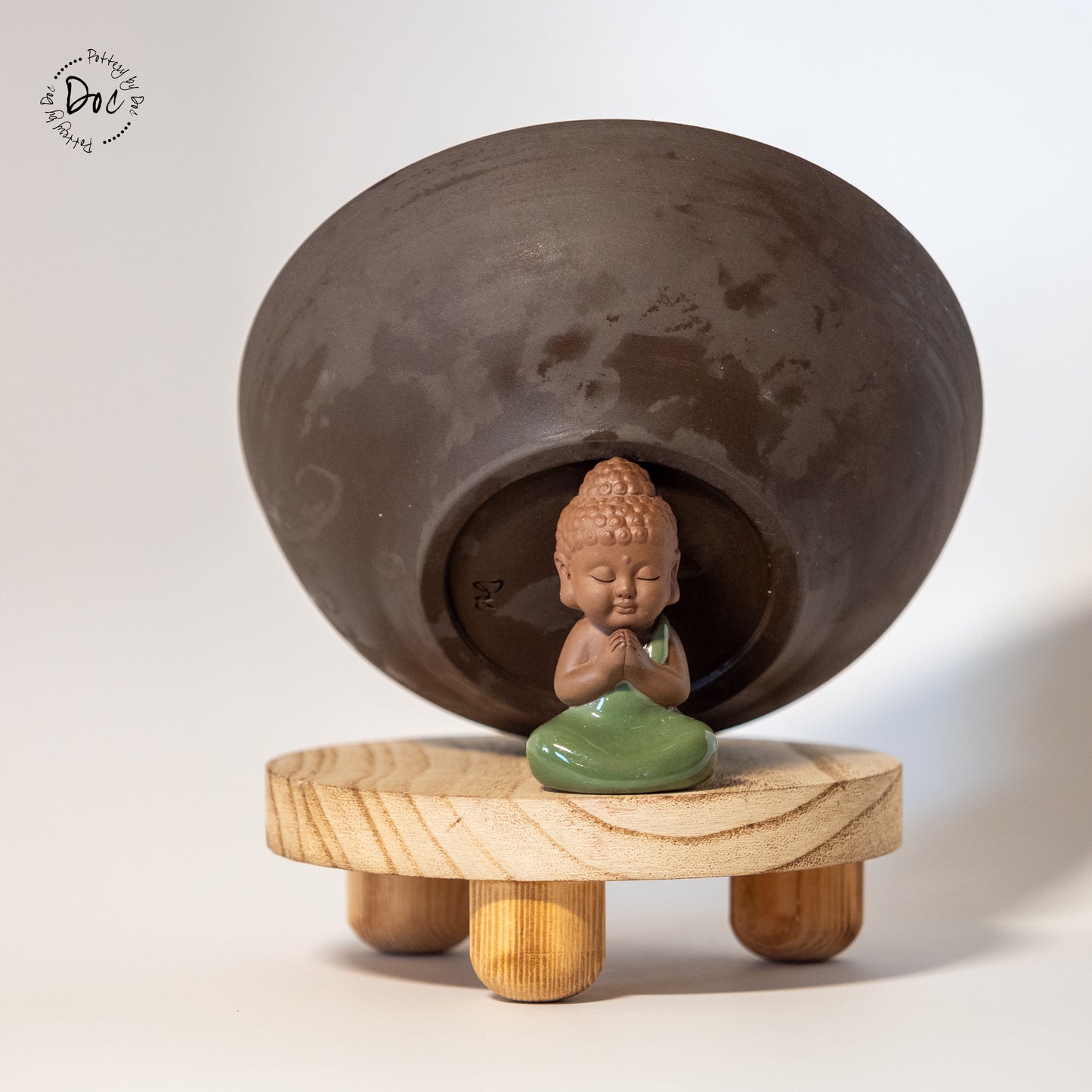 Unglazed black stoneware bowl, handmade, food safe, functional