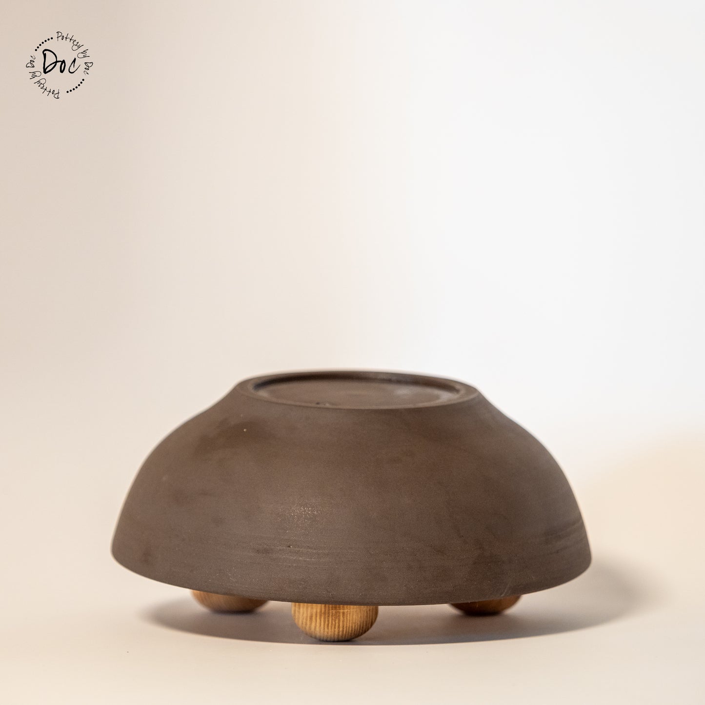 Unglazed black stoneware bowl, handmade, food safe, functional