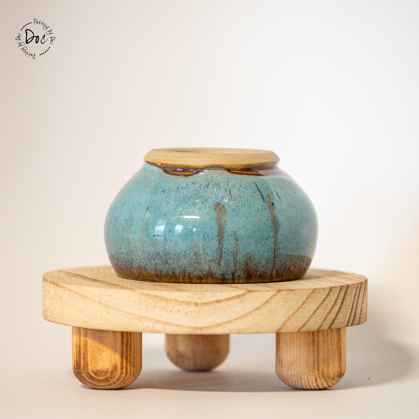 Amazing little blue bowl with brown highlights, handmade, wheel thrown, food safe, functional