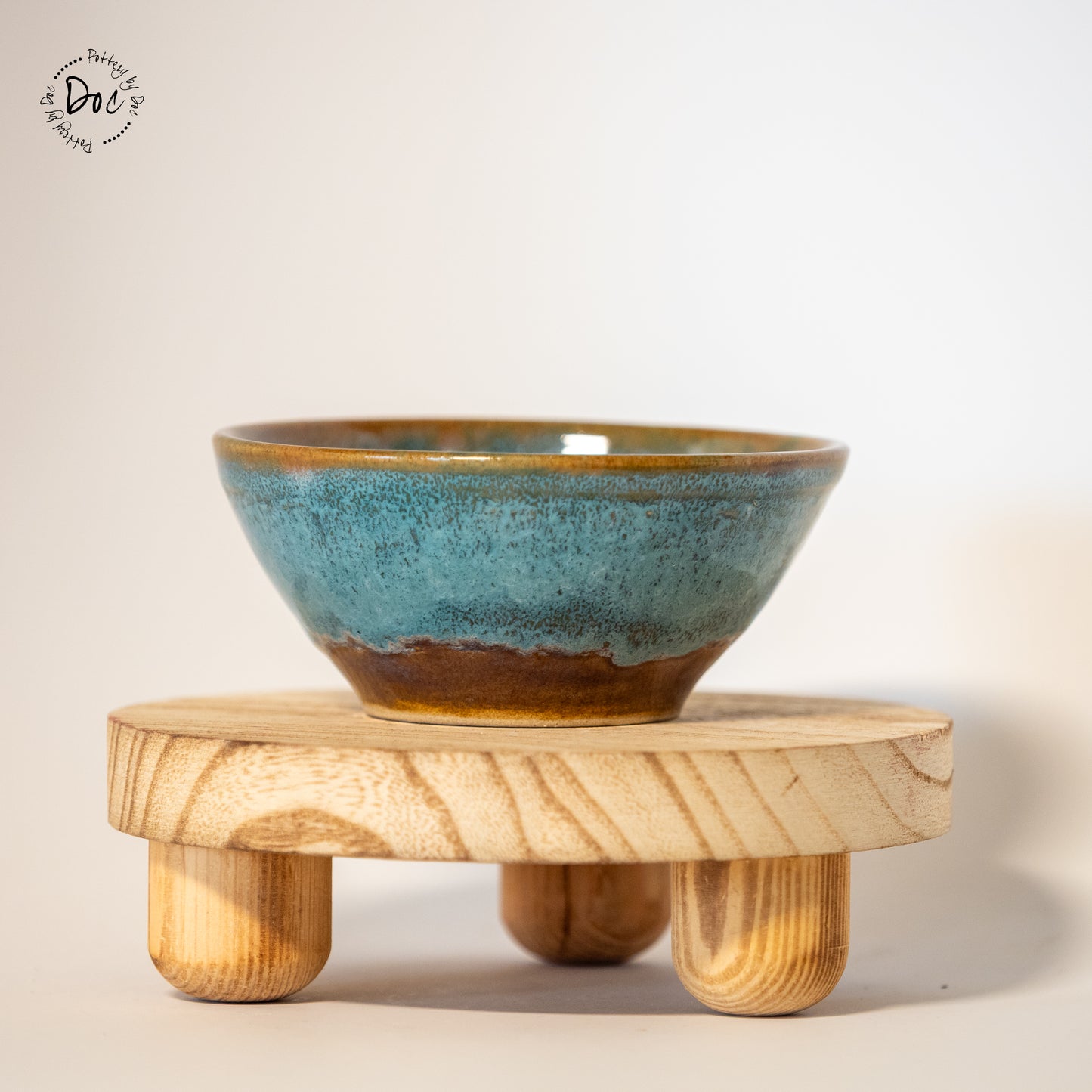 Sweet little snack/pinch blue bowl with brown highlights, handmade, wheel thrown, food safe, functional (Copy)