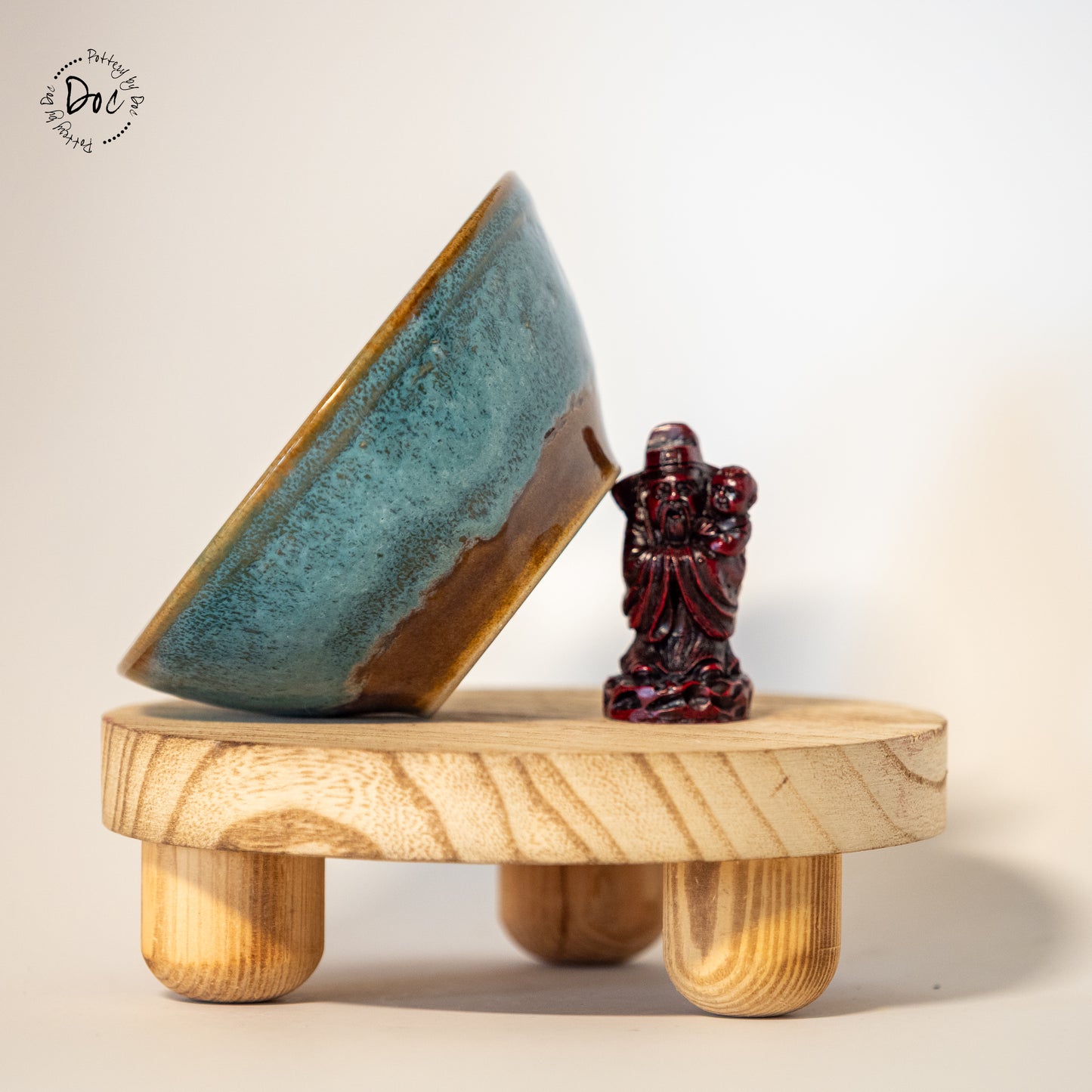 Sweet little snack/pinch blue bowl with brown highlights, handmade, wheel thrown, food safe, functional (Copy)