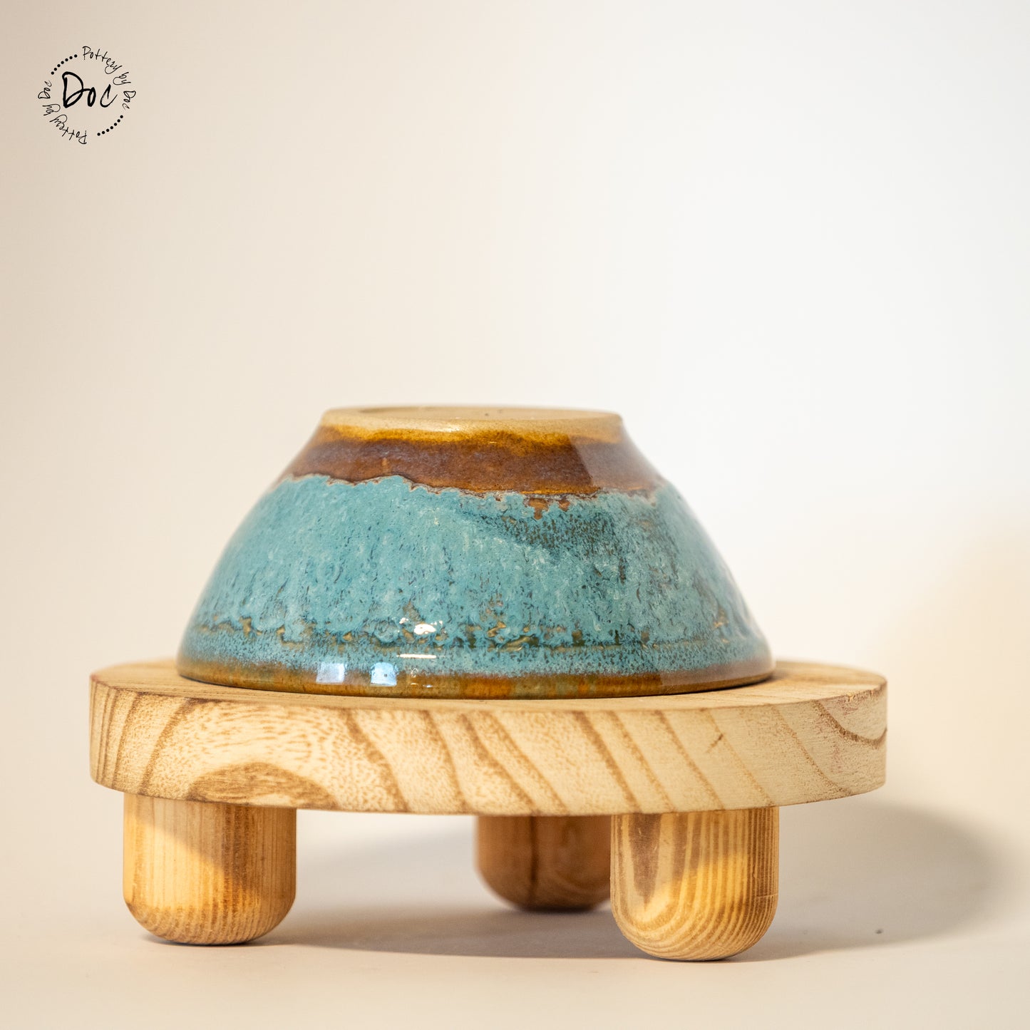 Sweet little snack/pinch blue bowl with brown highlights, handmade, wheel thrown, food safe, functional (Copy)