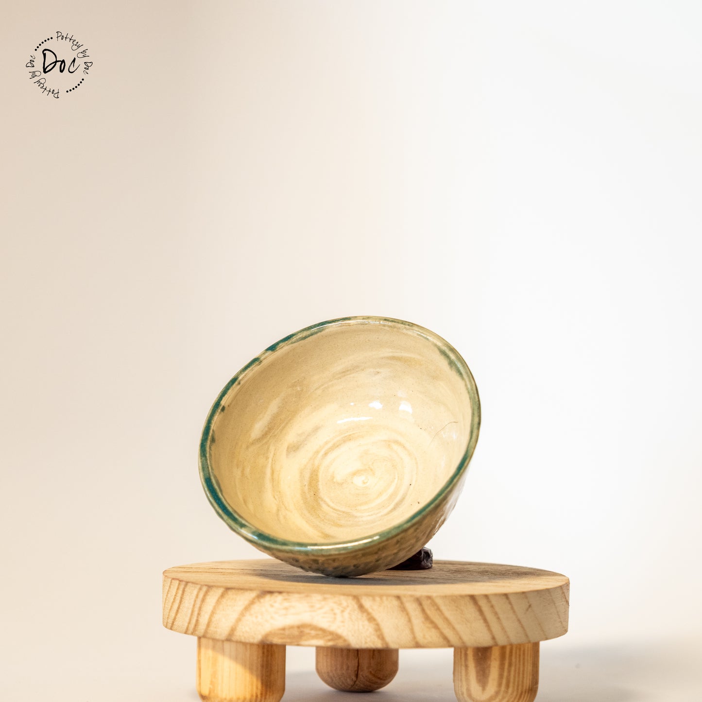 Unique textured marbled bowl with green glaze, handmade, wheel thrown, functional, food safe