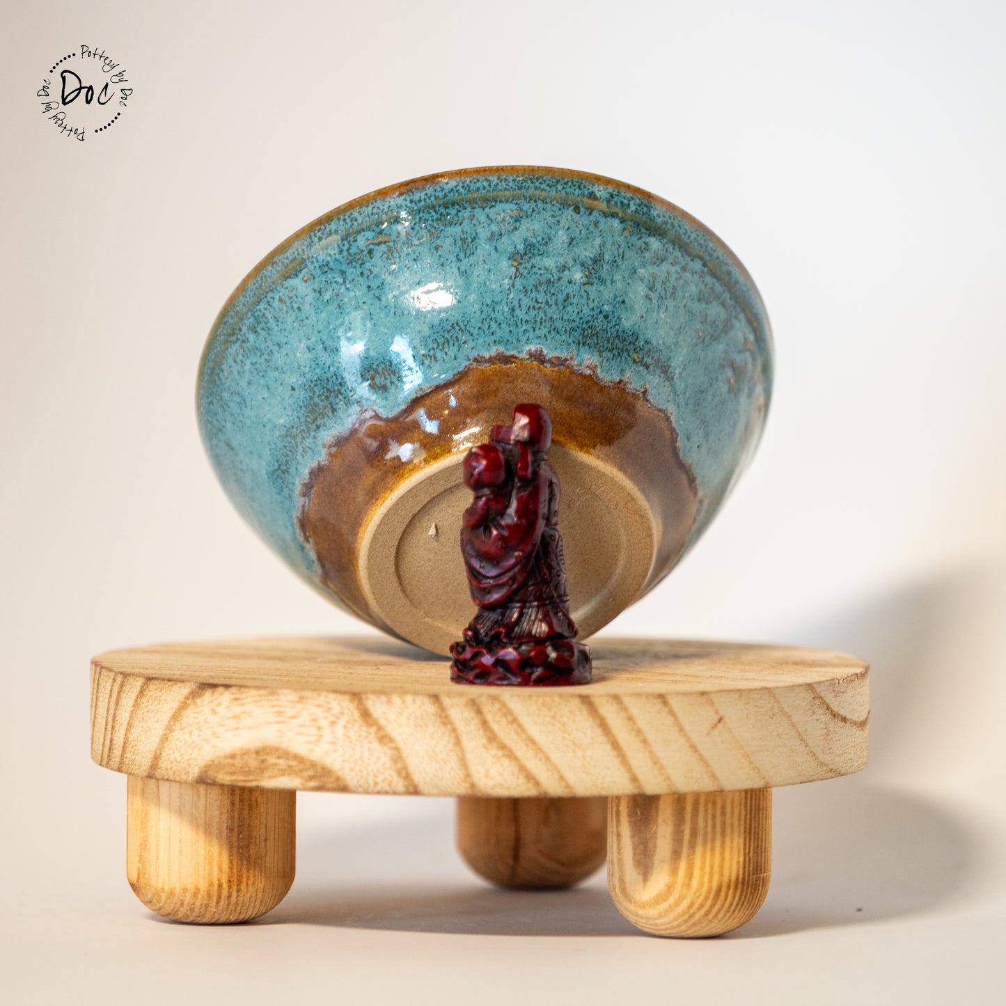 Sweet little snack/pinch blue bowl with brown highlights, handmade, wheel thrown, food safe, functional (Copy)